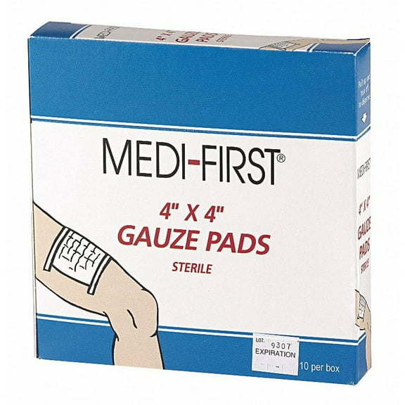 Medi-First Gauze Pad,Cotton Blend Gauze,PK10 62012 62012 ZO-G4176313