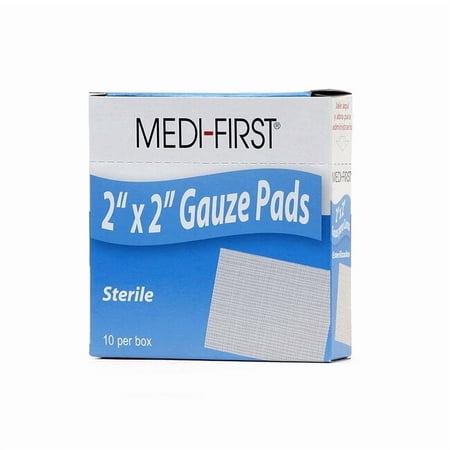 Medi-First Gauze Pad, Cotton Blend Gauze, PK10 60612