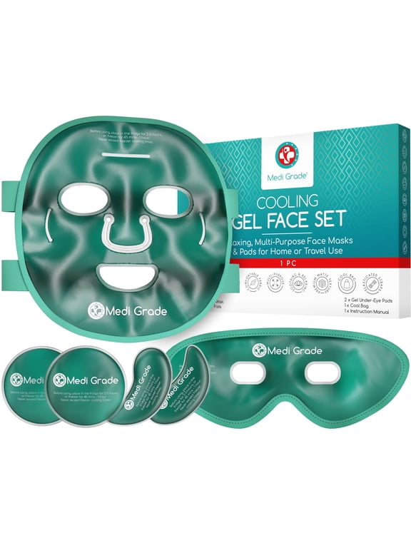 Adult Cooling Mask – Ice Face and Eye Mask with Chillgel for Puffy Eyes & Migraine Relief