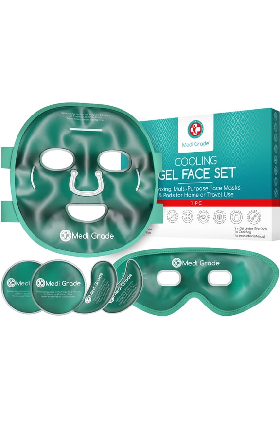 Adult Cooling Mask – Ice Face and Eye Mask with Chillgel for Puffy Eyes & Migraine Relief