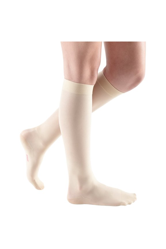 Sheer & Soft Calf Highs, CT, (Size: L) 8-15mmHg Wheat