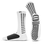 MediCaptain Lite - Protective Athletic Grip Sock with Metatarsal Padding Shock Protection, Anti-Slip Grip Pads, White Non Slip Socks for Soccer, Football, Lacrosse - White