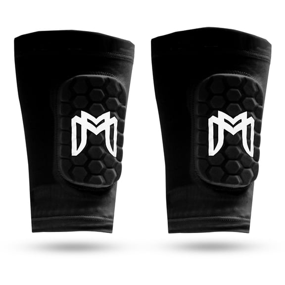 MediCaptain Mini Soccer Shin Guard Sleeves with Built-In EVA Pads, (Black)