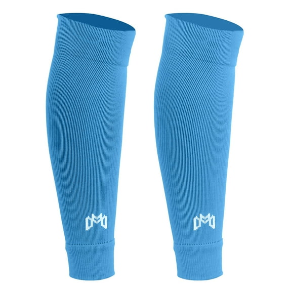 MediCaptain Pre-Cut Soccer Sleeve Socks for Adults and Youth, Companion for Soccer Grip Socks, Securely Holds Shin Guards, Breathable Compression Calf Sleeve (Sky Blue)