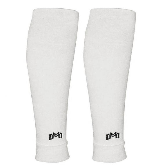 MediCaptain Pre-Cut Soccer Sleeve Socks for Adults and Youth, Companion for Soccer Grip Socks, Securely Holds Shin Guards, Breathable Compression Calf Sleeve (White)