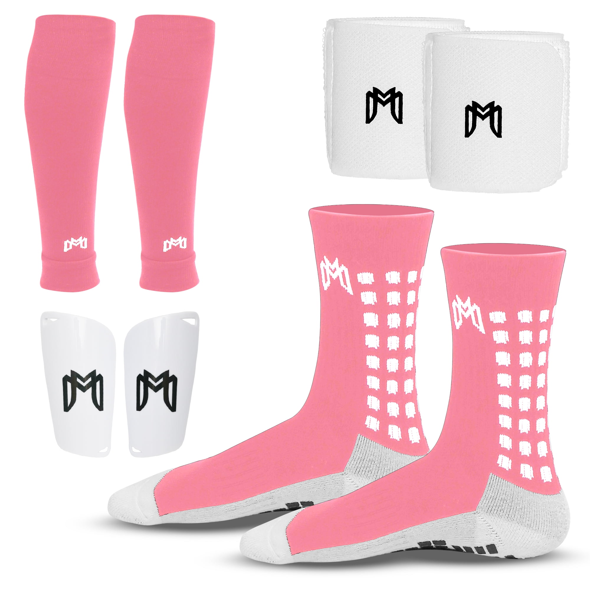 MediCaptain Soccer Grip Socken Mit Integriertem Schienbeinschutz Mittelfußpolster Fußschutz