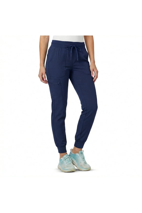 Jogger Scrub Pants for Women, Soft 4-Way Stretch Women's Medical Scrub Pants, 6-Pockets with Ribbed Waistband and Drawstring, For Nurses, Doctors, and Health Workers