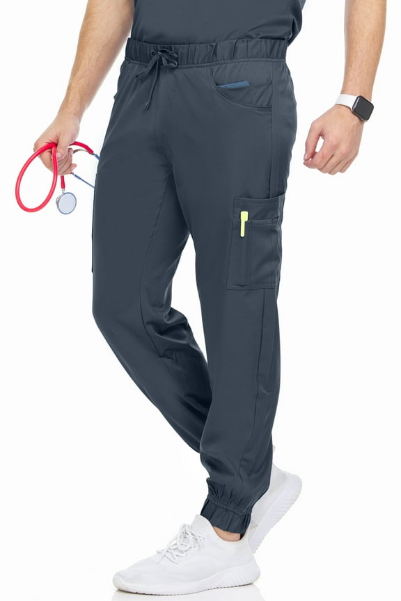 Mens Stretch Scrub Joggers Pants with Six Pockets