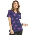 thumbnail image 1 of MediChic V-Neck Love Splatter Printed Scrub Top, 1 of 1