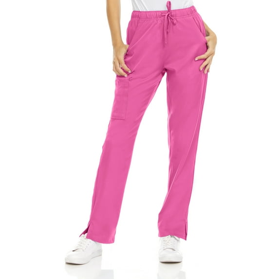 MediChic Women's 6-Pocket Scrub Pants – Cargo Straight Leg, 4-Way Stretch, Anti-Wrinkle, Flex Fabric Scrubs Pant