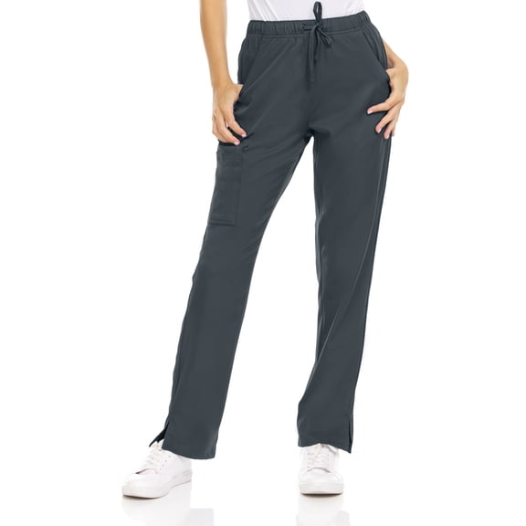MediChic Women's 6-Pocket Scrub Pants – Cargo Straight Leg, 4-Way Stretch, Anti-Wrinkle, Flex Fabric Scrubs Pant