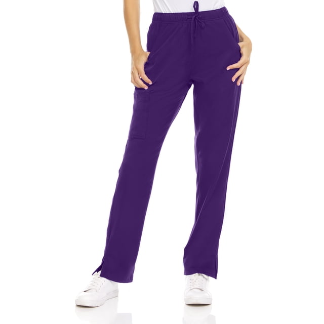 MediChic Women's 6-Pocket Scrub Pants – Cargo Straight Leg, 4-Way Stretch, Anti-Wrinkle, Flex Fabric Scrubs Pant