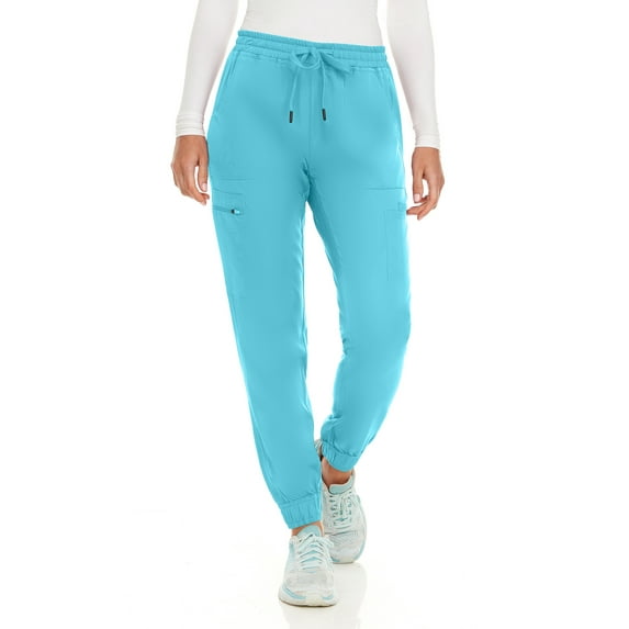 MediChic Women's Seven Pocket Cargo Scrub Pants Joggers with 4-Way Stretch Scrubs, Easy Care for Women