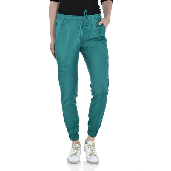 MediChic Women's Seven Pocket Cargo Scrub Pants Joggers with 4-Way Stretch Scrubs, Easy Care for Women