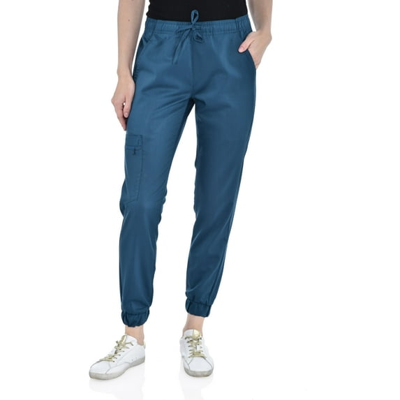 MediChic Women's Seven Pocket Cargo Scrub Pants Joggers with 4-Way Stretch Scrubs, Easy Care for Women