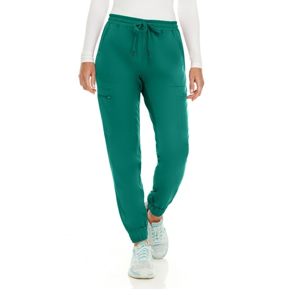 MediChic Women's Seven Pocket Cargo Scrub Pants Joggers with 4-Way Stretch Scrubs, Easy Care for Women