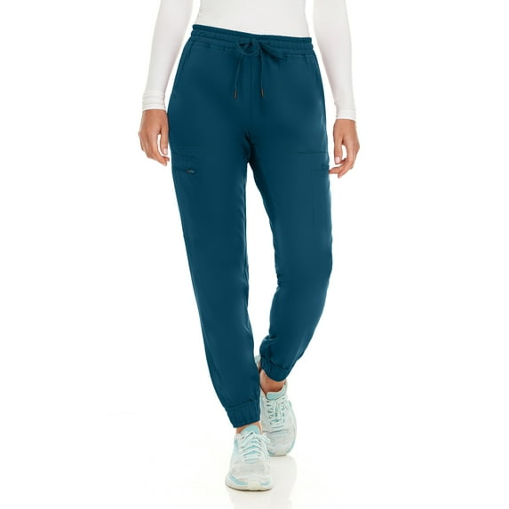 MediChic Women's Seven Pocket Cargo Scrub Pants Joggers with 4-Way Stretch Scrubs, Easy Care for Women