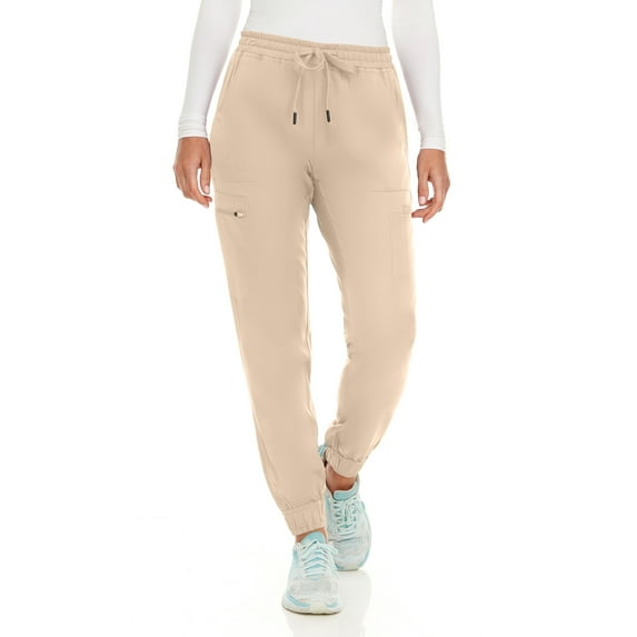 MediChic Women's Seven Pocket Cargo Scrub Pants Joggers with 4-Way Stretch Scrubs, Easy Care for Women