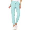 thumbnail image 1 of MediChic Womens Scrub Joggers 4-Way Stretch Anti-Wrinkle Moisture-Wicking Elastic Waistband Four Pocket Jogger Pants, Spearmint Size XX-Small, 1 of 5