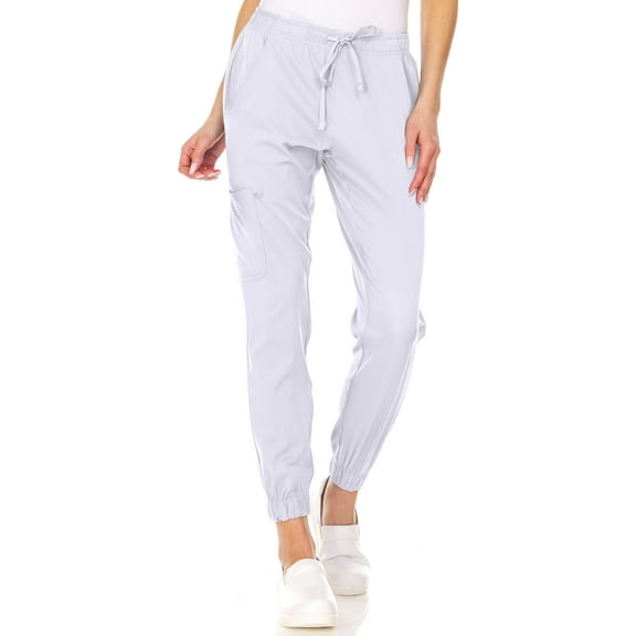 MediChic Womens Scrub Joggers 4-Way Stretch Anti-Wrinkle Moisture-Wicking Elastic Waistband Four Pocket Jogger Pants