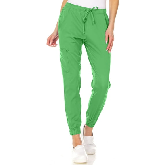 MediChic Womens Scrub Joggers 4-Way Stretch Anti-Wrinkle Moisture-Wicking Elastic Waistband Four Pocket Jogger Pants