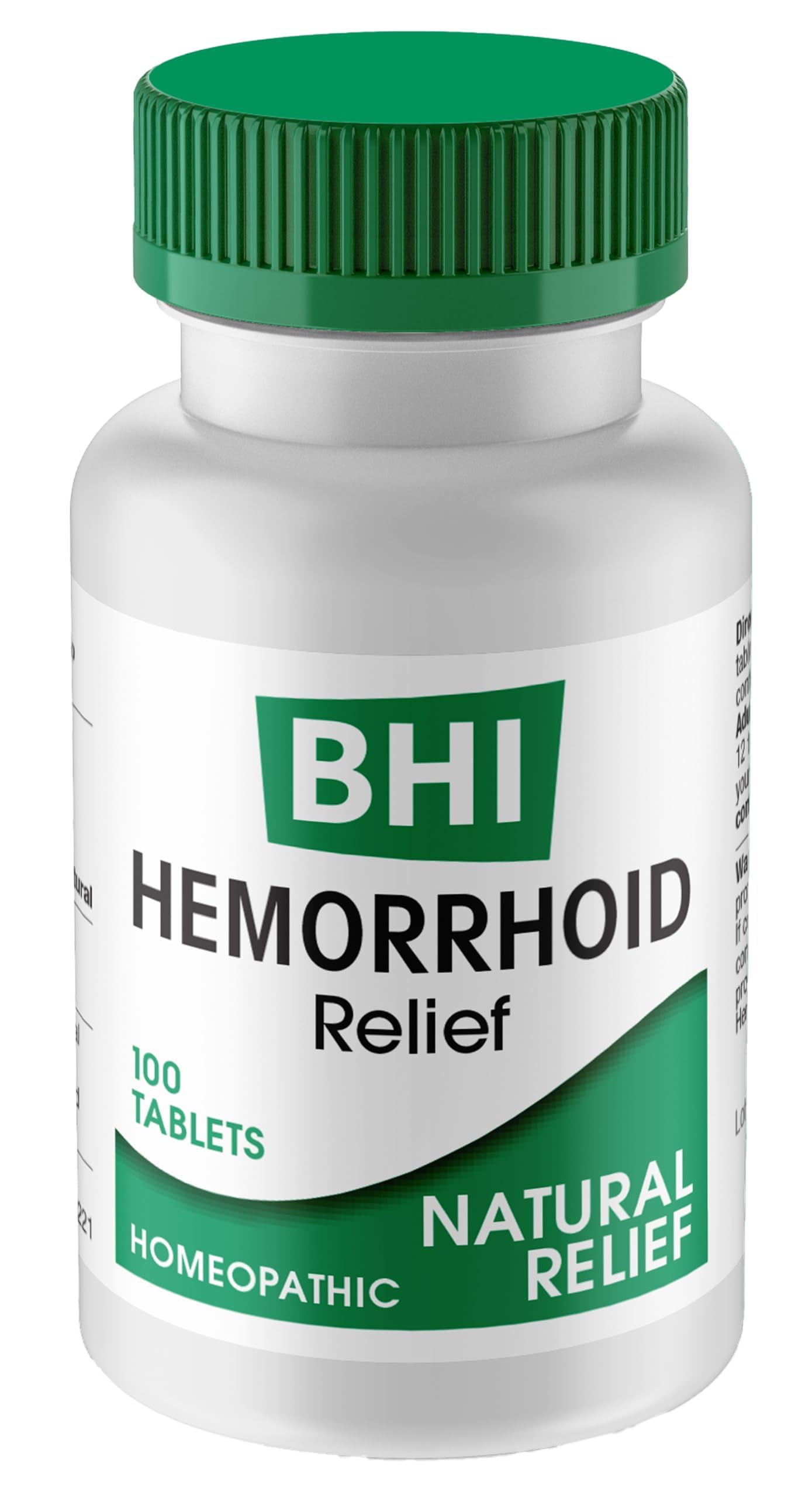MediNatura BHI Natural Hemorrhoid Relief Soothes Burning, Swelling, Itching, Rectal & Discomfort 8 Maximum Strength Homeopathic Active Ingredients Ease from The Inside for Women & Men - 100 Tablets