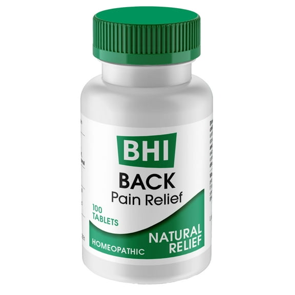 MediNatura BHI Back Pain Relief  Natural Homeopathic Formula with 6 Actives for Back, Hip & Leg Discomfort, Muscle Tightness & Spasms  100 Tablets