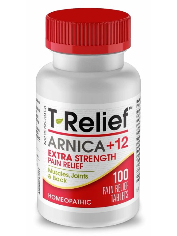 T-Relief Extra Strength Relief Arnica +12 Natural Relieving Actives for Back Joint Soreness Muscle Aches & Stiffness, Whole Body Fast-Acting Relief for Women & Men - 100 Tablets