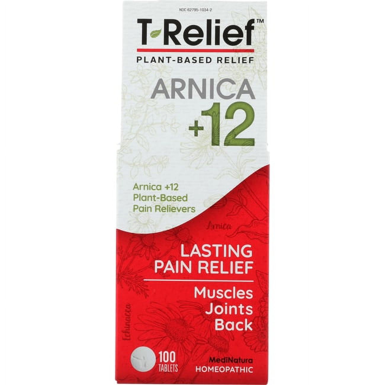 MediNatura T-Relief Natural Pain Relief Arnica +12, Homeopathic, 100 Tabs - image 1 of 3