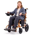 thumbnail image 1 of MediNex Electric Wheelchair, 20+ Miles Range(350LBS) ,Lightweight Foldable Electric Wheelchairs for Adults,12Ah Lithium Battery,Motorized Wheelchair,Orange,18in Width, 1 of 10