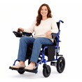 thumbnail image 1 of MediNex Lightweight Foldable Electric Wheelchair for Seniors, All Terrain Motorized Power Wheelchair, 20+ Mile Range, 350 lbs Capacity, 500W Motors, Blue, Regular, 1 of 10