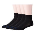 MediPEDS Men's Comfortable Diabetic Quarter Socks, Black (8-Pack