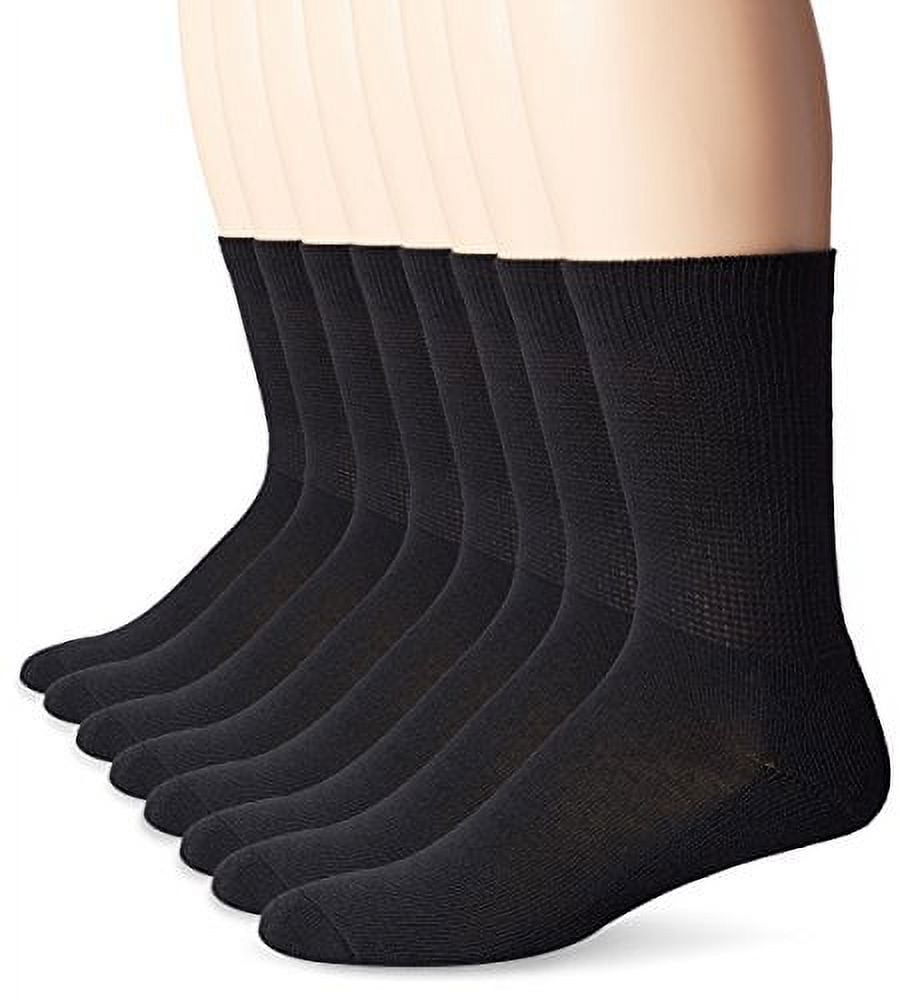 MediPEDS Men's Extra Wide Non-Binding Top Crew Socks with COOLMAX Fiber ...