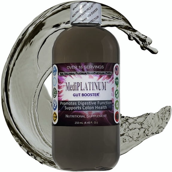 MediPLATINUM True Colloidal Platinum Dietary Supplement - 250 mL (8.45 Fl Oz) in Clear BPA-Free Plastic Bottle