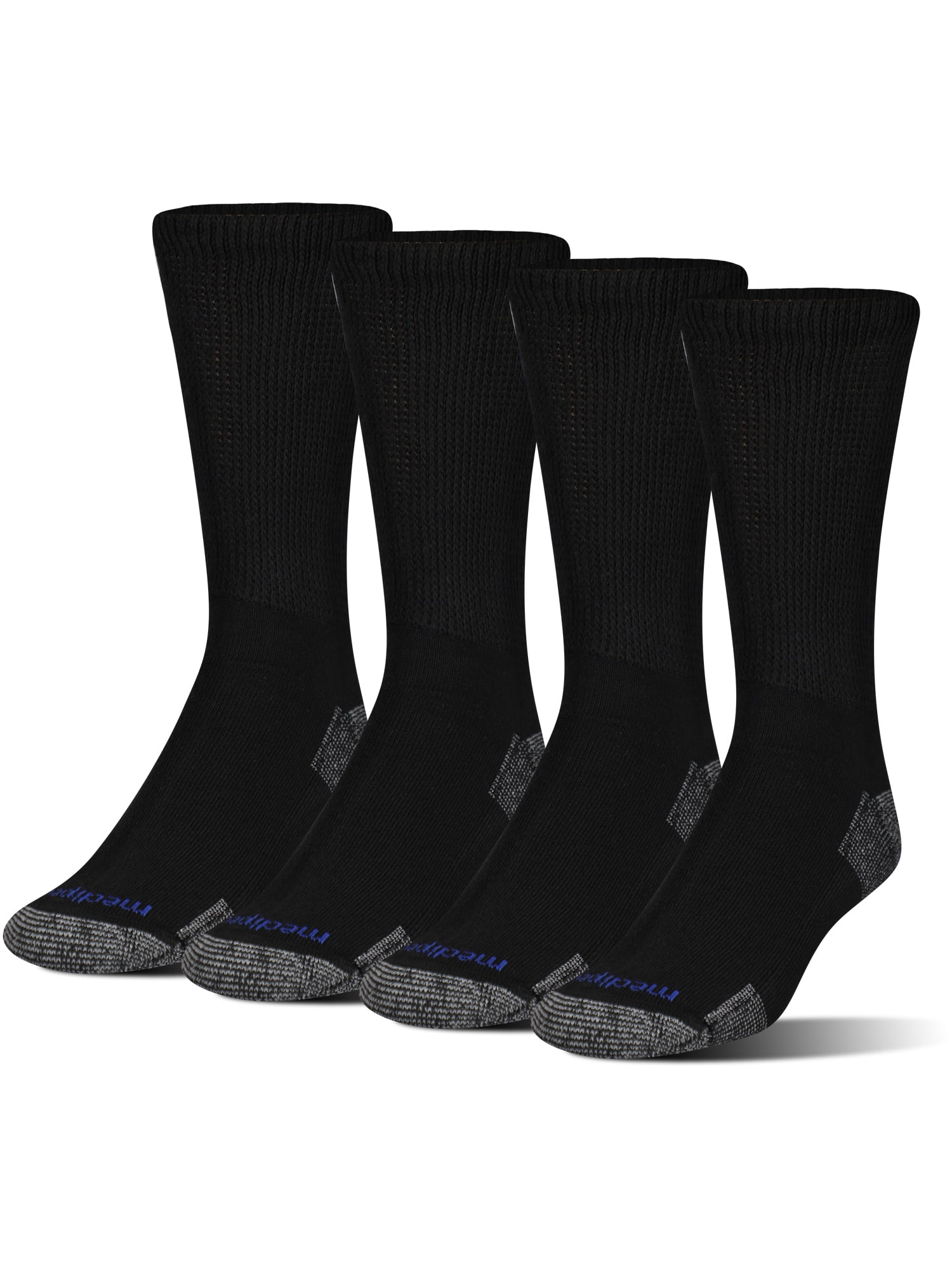 MediPeds Diabetic NanoGlide Crew Casual Socks, X-Large, 4 Pairs ...