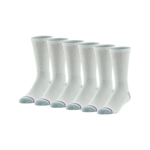 MediPeds Men's Non-Binding Crew Socks, 6-Pairs - Walmart.com