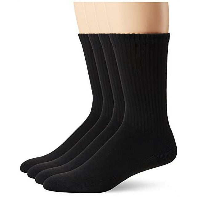 MediPeds Unisex-Adult's XS Memory Cushion Crew Socks, 4-Pack, Black ...