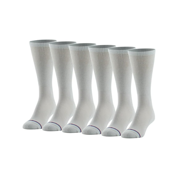 MediPeds Women's Half Cushion Crew Socks, 6 Pairs