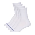 thumbnail image 1 of MediPEDS Women's Diabetic Extra Wide Crew Socks with Coolmax, 4 Pack Shoe Size: 10-13 White, 1 of 1