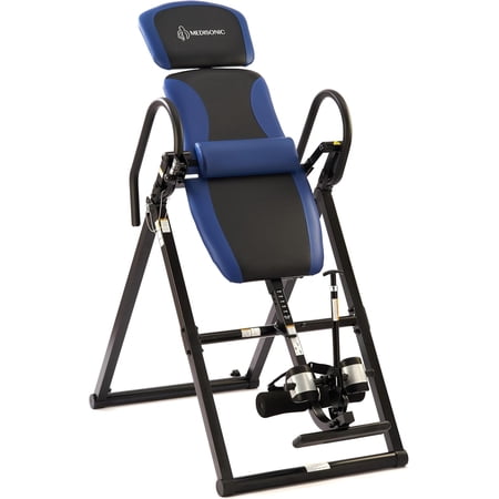 MediSonic Inversion Table with Ajustable Lumbar Pad and 300 lb Weight Capacity - Blue