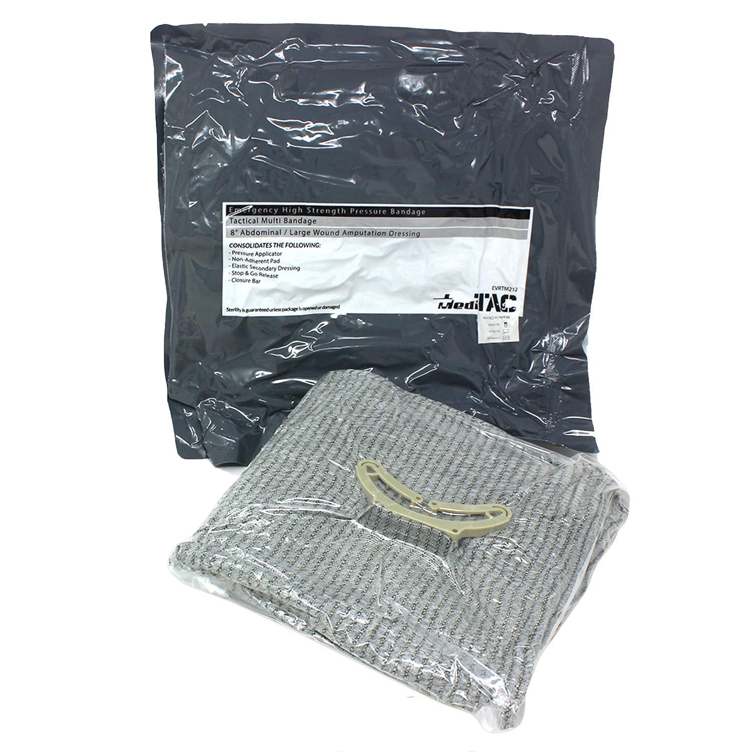 MediTac Emergency High Strength Pressure Bandage Trauma Wound Dressing Hemostatic Control