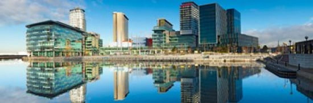 Media City at Salford Quays Greater Manchester England 2012 Canvas Art - Panoramic Images (18 x 6)