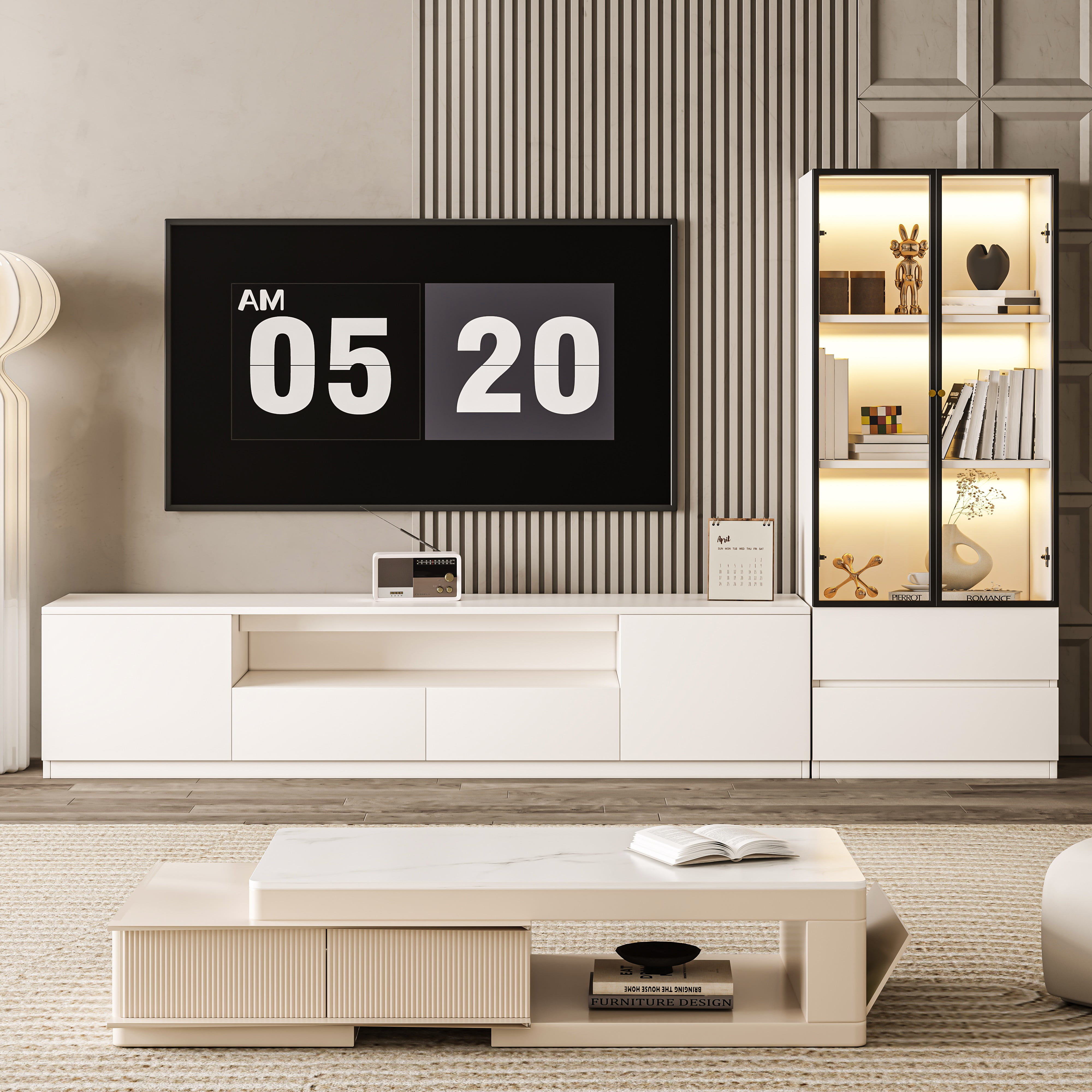 Media Console Entertainment Center for TVs up to 75'', Living Room ...