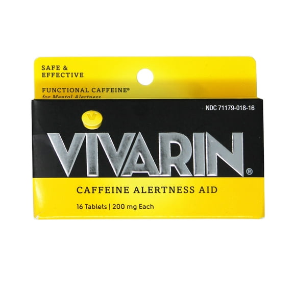 Vivarin, Caffeine Pills, 200mg Caffeine in Each Tablet, Safely and Effectively Helps You Stay Awake, Alertness Aid, Energy Supplement, 16 Tablets