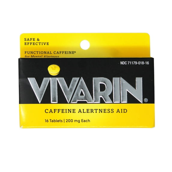 Vivarin, Caffeine Pills, 200mg Caffeine in Each Tablet, Safely and Effectively Helps You Stay Awake, Alertness Aid, Energy Supplement, 16 Tablets