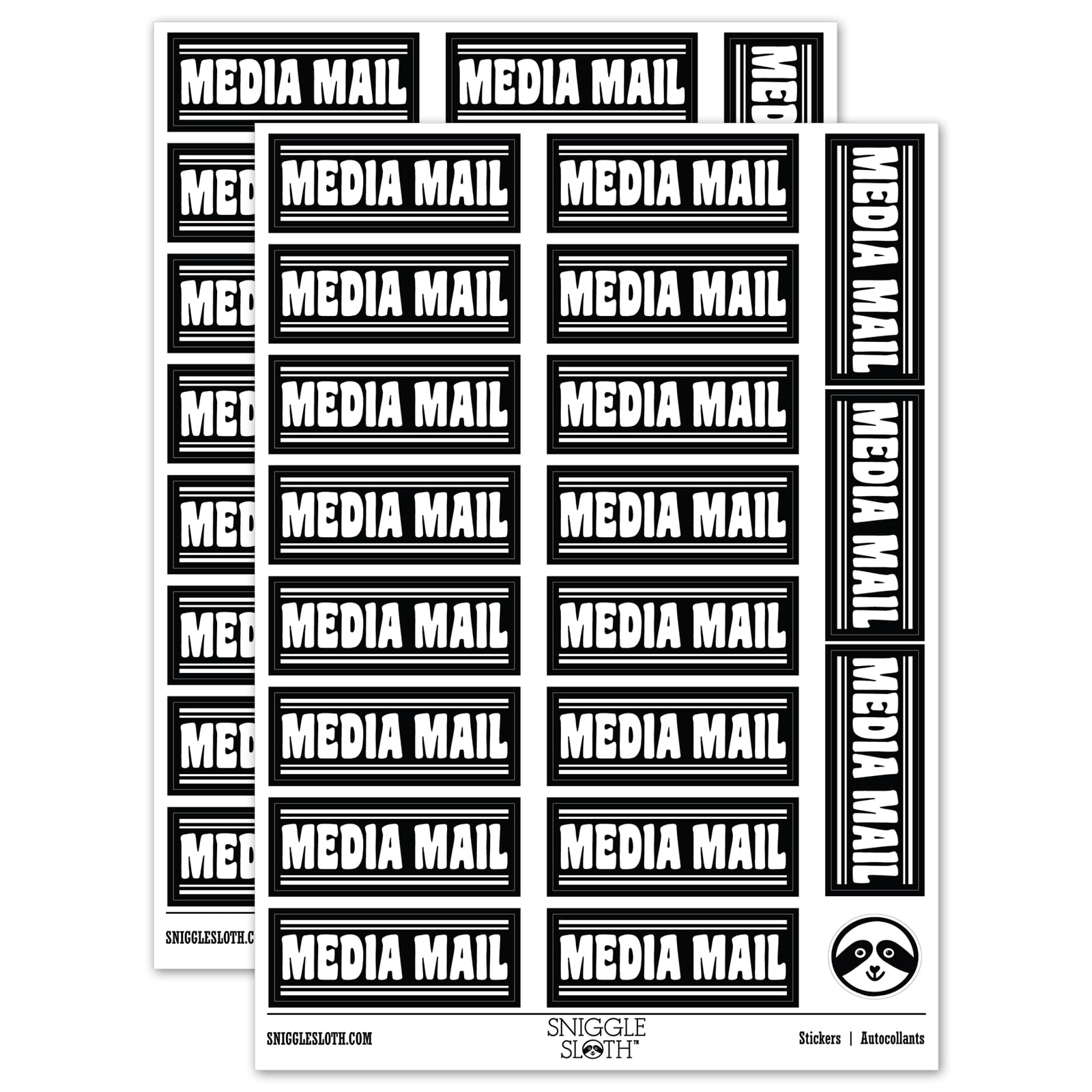 Media Mail Border Top Bottom Sticker Set - Black - Gloss Finish - 2.00 ...