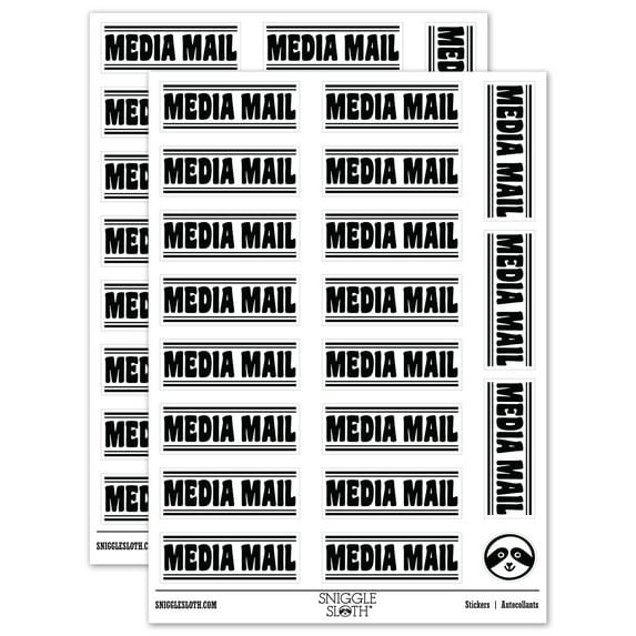 Media Mail Border Top Bottom Sticker Set - White - Gloss Finish - 2.00 ...