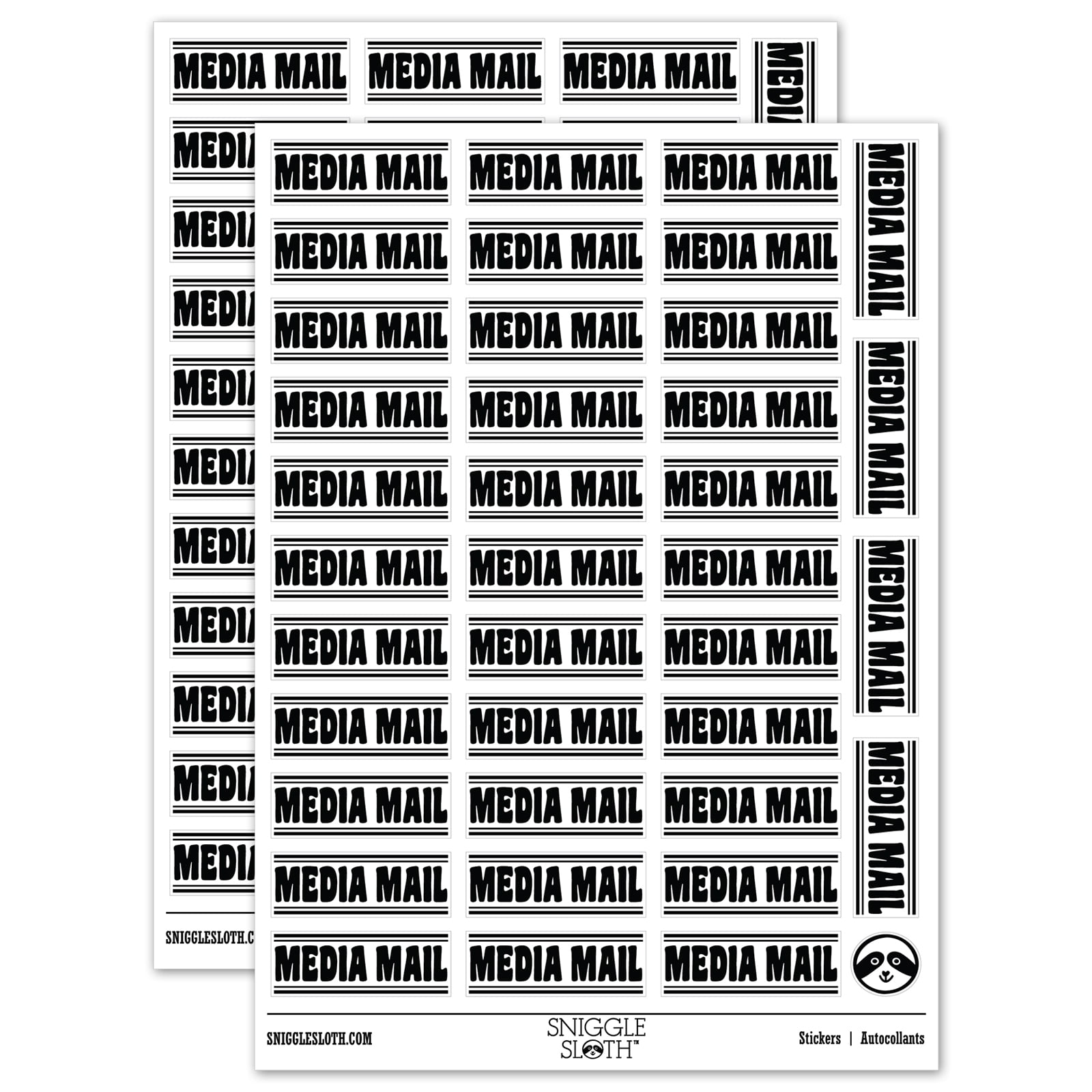 Media Mail Border Top Bottom Sticker Set - White - Matte Finish - 1.5 ...