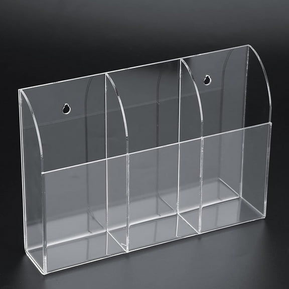 Media Organizer, Clear Acrylic Remote Control Holder, Wall Mountable, Durable Acrylic Material for Longevity, 3 Compartments for Compact Storage, Easy to Install with Versatile