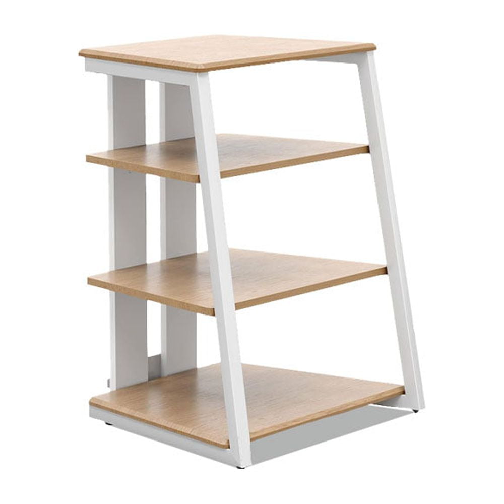 Media Stand, 4Tier AV Corner Shelf Stand with Height Adjustable Wooden